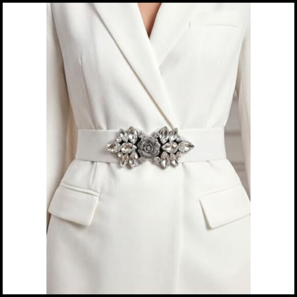 Rhinestone Stretch Belt Wide Formal Elegant Dressy Waist Cincher Accessory main image 7